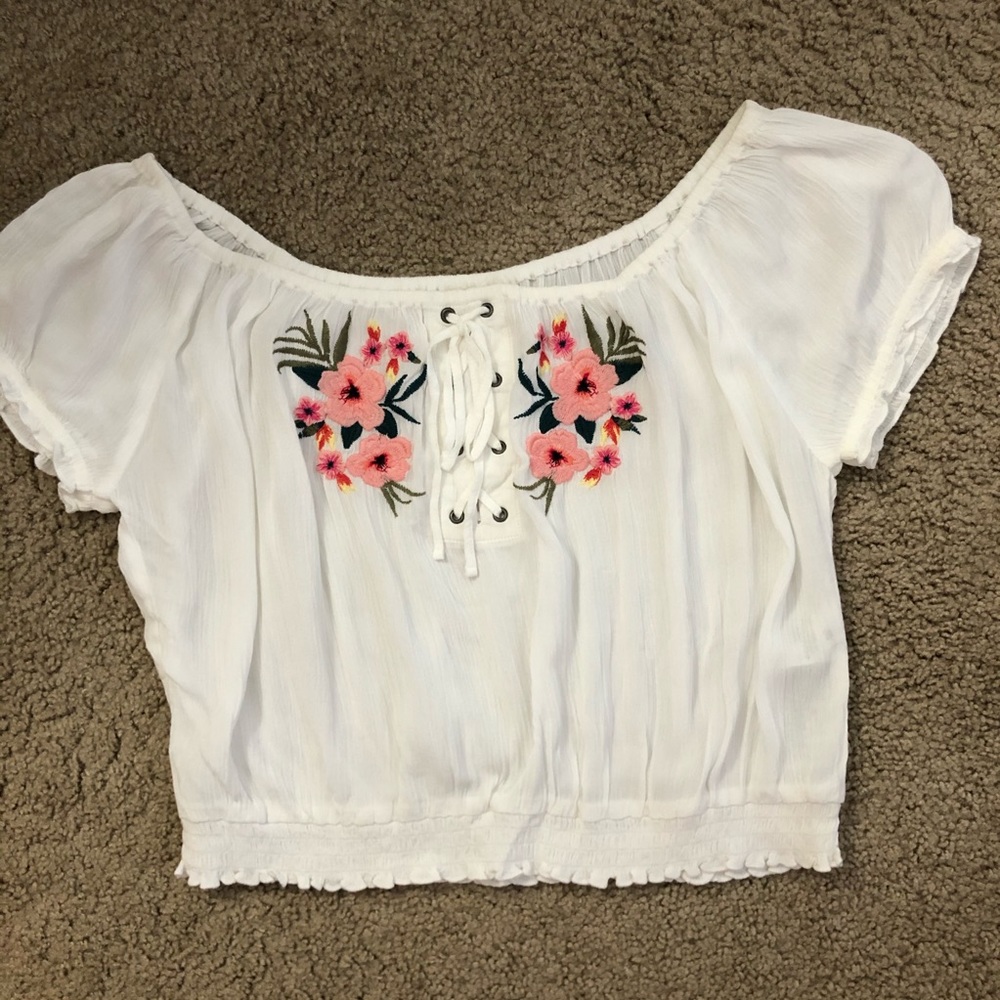 Hollister embroidered crop top
